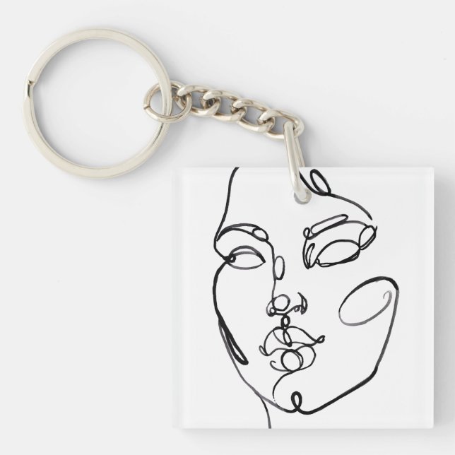 Linear Thoughts - Face Keychain (Front)