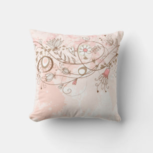 Lineart Flower Vines American MoJo Pill Throw Pillow