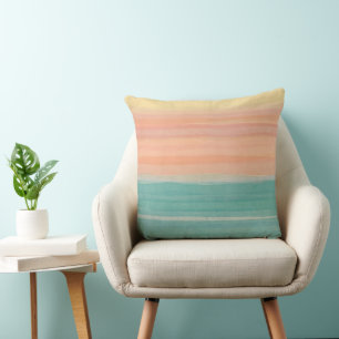 Lined art sunrise design throw pillow