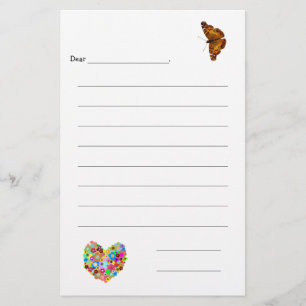 Lined Blank Kids Note Paper