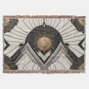 Lined Bright Deco Throw Blanket