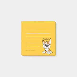 Lined Bull Terrier cartoon sticky notes