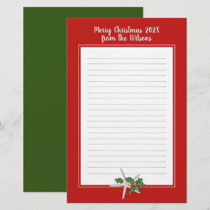Lined Christmas Starfish Writing Paper