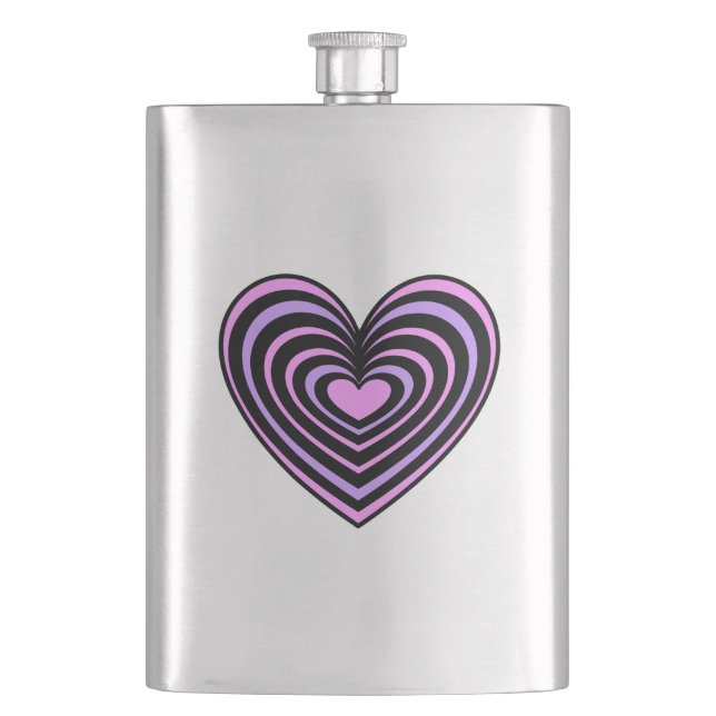 Lined Heart Hip Flask (Front)