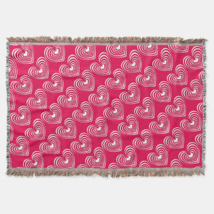 Lined Hearts Throw Blanket