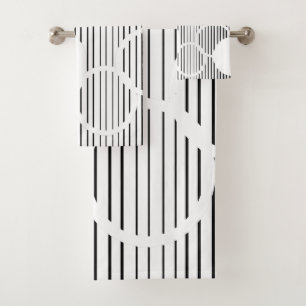 Lined Hexagons Bath Towel Set