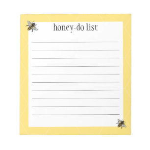 Lined Honey-Do To-Do List Notepad