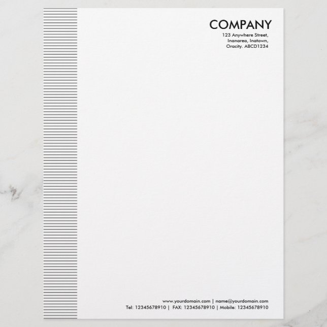 Lined Margin - 50pc Grey Letterhead (Front)