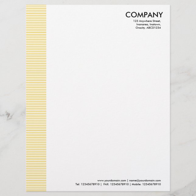 Lined Margin - Amber Letterhead (Front)