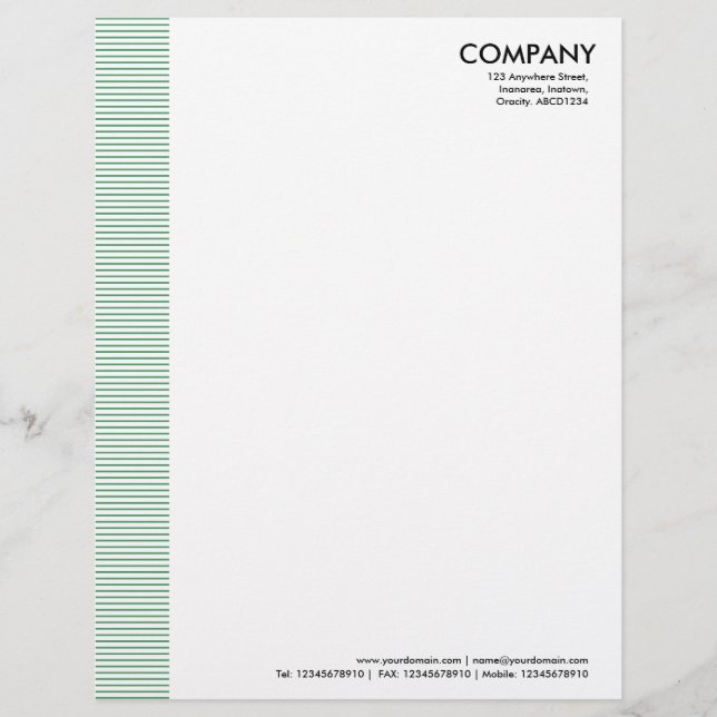 Lined Margin - Army Green Letterhead (Front)