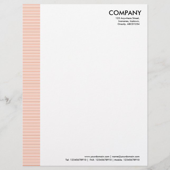 Lined Margin - Autumn Orange Letterhead (Front)