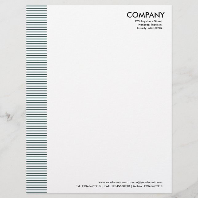 Lined Margin - Dark Green Letterhead (Front)
