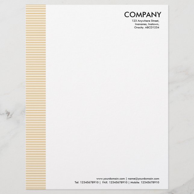 Lined Margin - Gold Letterhead (Front)