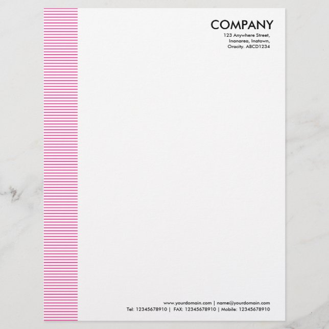 Lined Margin - Hot Pink Letterhead (Front)