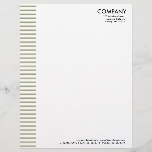Lined Margin - Khaki Letterhead (Front)