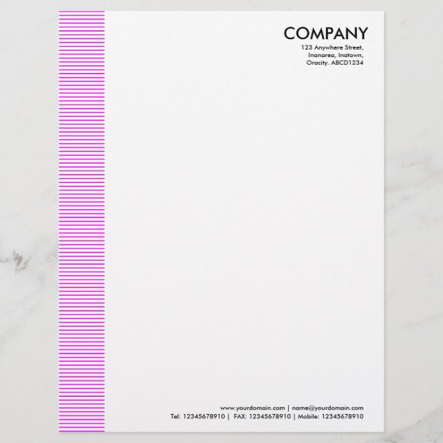 Lined Margin - Magenta Letterhead (Front)