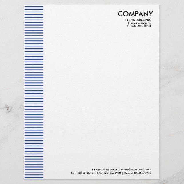 Lined Margin - Navy Blue Letterhead (Front)