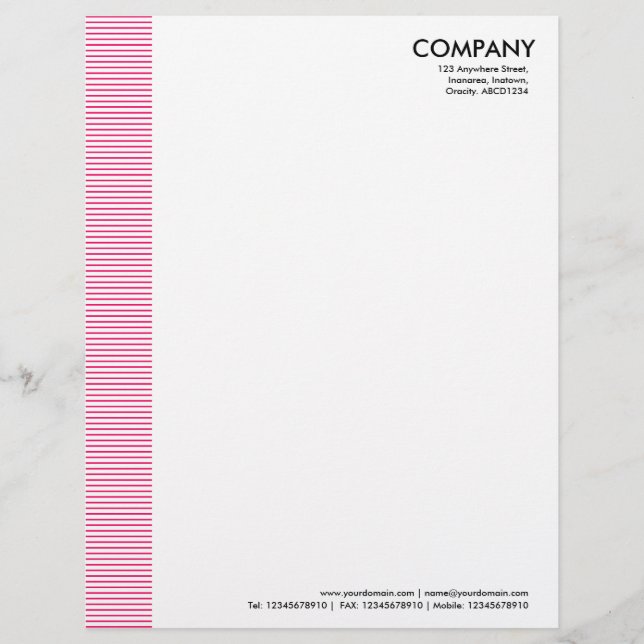 Lined Margin - Neon Red Letterhead (Front)
