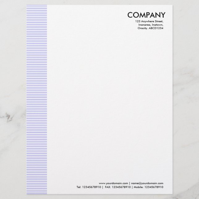 Lined Margin - Pastel Blue Letterhead (Front)