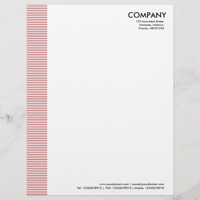 Lined Margin - Ruby Red Letterhead (Front)