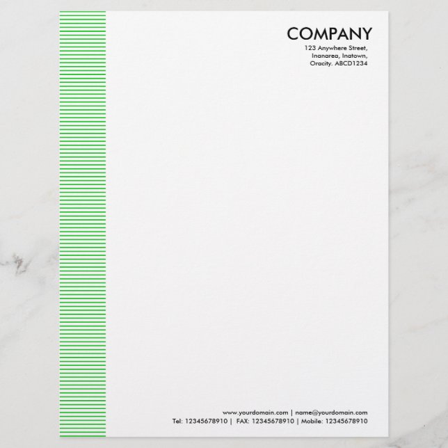Lined Margin - Spring Green Letterhead (Front)