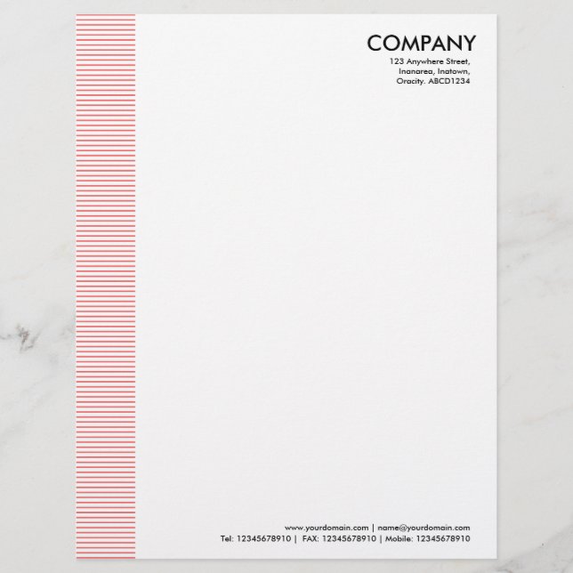 Lined Margin - Tropical Pink Letterhead (Front)