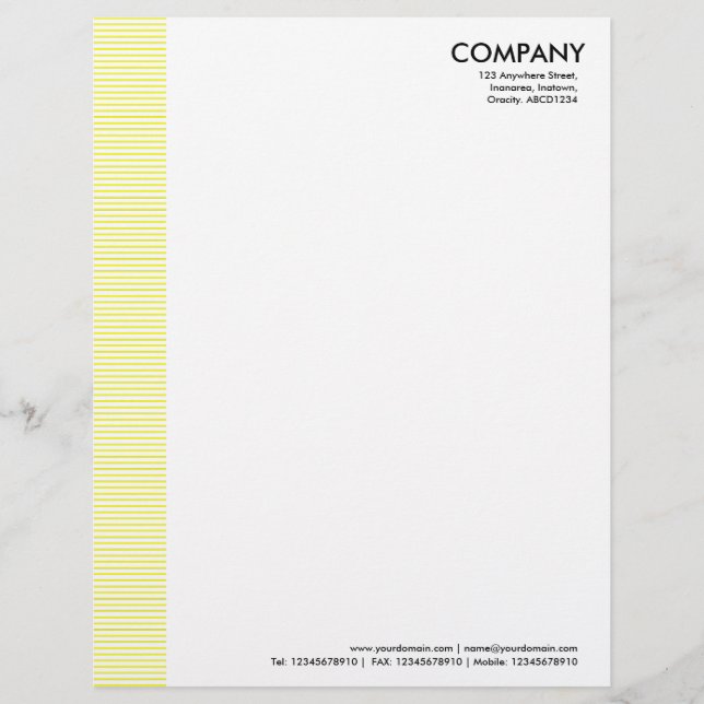 Lined Margin - Yellow Letterhead (Front)