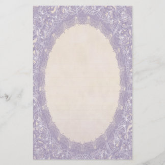 Lined Monogram Purple I Wedding Lace Stationery