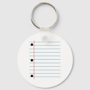 Lined Notebook Paper Group Halloween Costume  Keychain