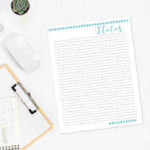 Lined Notes Paper Baby Blue