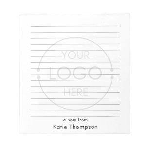Lined Opaque Business Logo Custom Employee Name Notepad