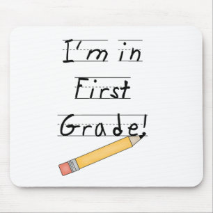 Lined Paper and Pencil First Grade Mouse Pad