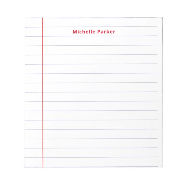 Lined Paper Professional Plain Minimalist Modern Notepad (Front)