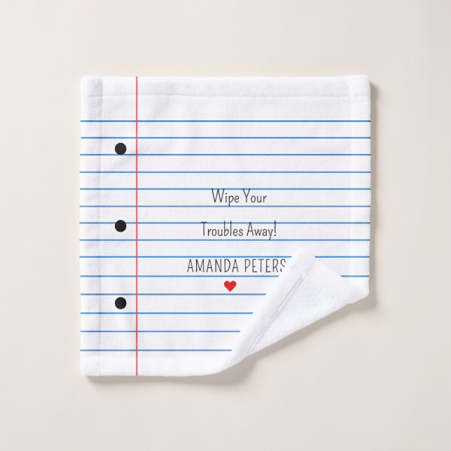 Lined Paper Sheet Unique Custom Wash Cloth (Wash Cloth)