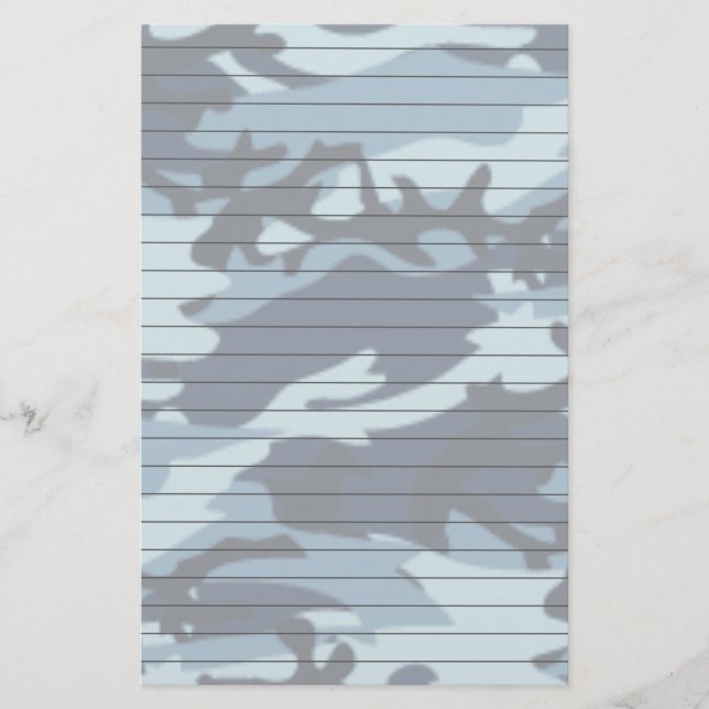 Lined Paper With Blue Camo (Front)