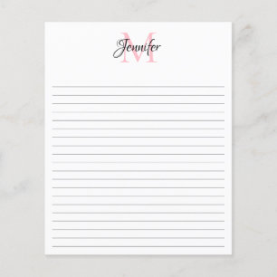 Lined Personalized Monogram Stationery 4.5" x 5.6" Flyer