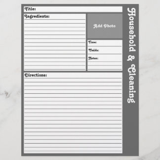 Lined Recipe Pages (Grey)