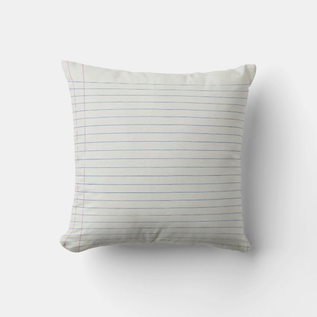 Lined School Paper Background Throw Pillow (Front)