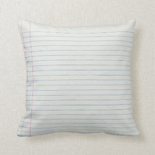 Lined School Paper Background Throw Pillow