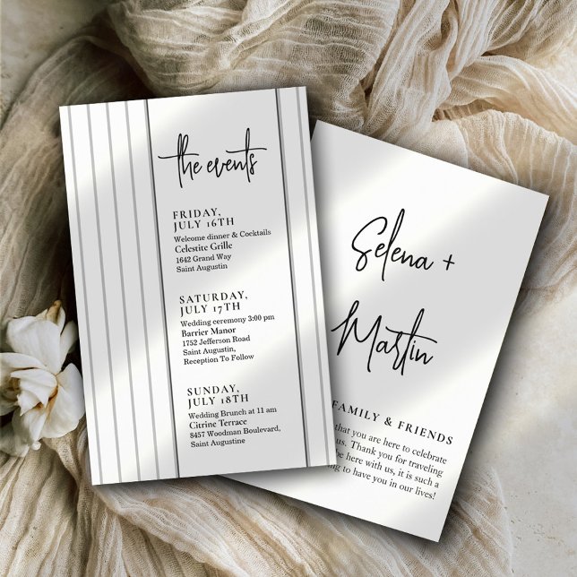 Lined Script Wedding Events Timeline (Creator Uploaded)