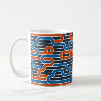 Lined seamless vintage pattern with twisted lines, coffee mug