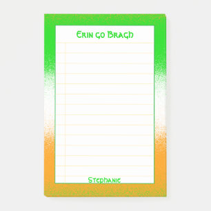 Lined   St Patrick's Day Gold/Green/White Stripes Post-it Notes