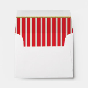 Lined Stripes in a Bright Deep Red & White Envelope