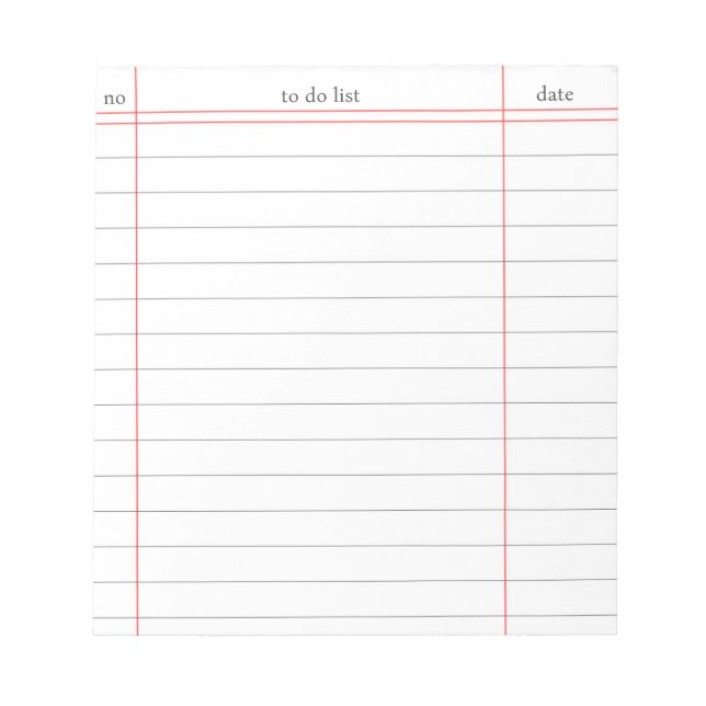 Lined To-Do List Organize Your Tasks in Style Notepad (Front)