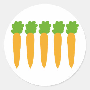 lined up carrots classic round sticker