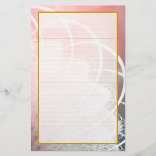 Lined White Lace on Pink Texture Stationery