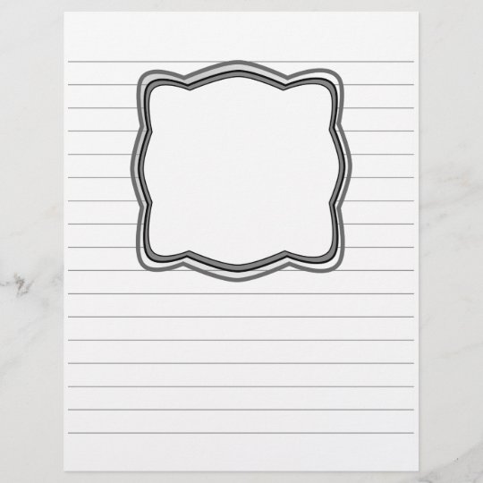 Lined Writing Paper With Picture Box Zazzle.ca
