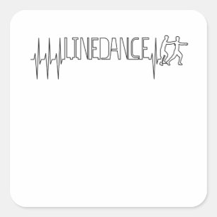 Linedance Line Dance Heartbeat Square Sticker