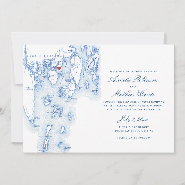 Linekin Bay Resort All-In-One QR code RSVP Wedding Invitation (Front)