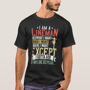Lineman Apparel Electrician Power Pole Eletric Lin T-Shirt